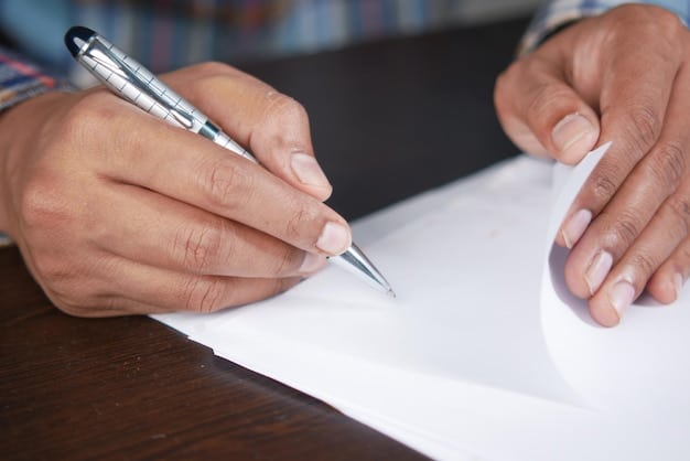 A close-up shot of a Mexican employment contract being signed with a pen, emphasizing the legal and formal aspects of labor regulations.