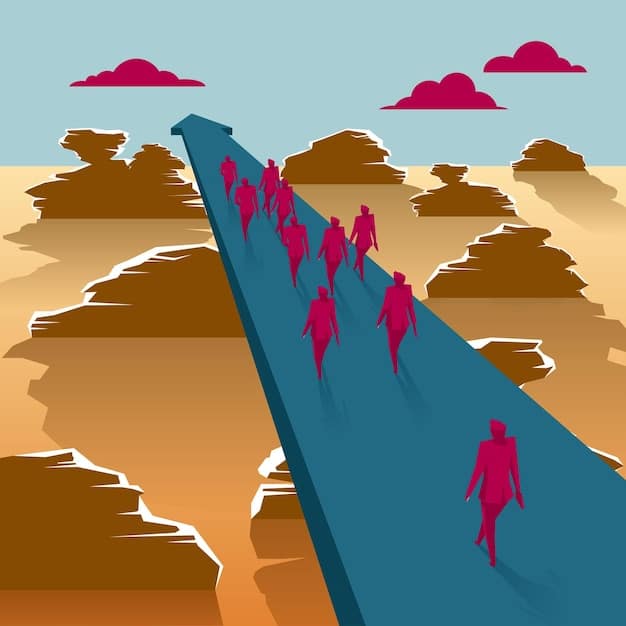 A conceptual illustration depicting a company climbing a mountain, with each step representing a stage of knowledge management. The summit is labeled