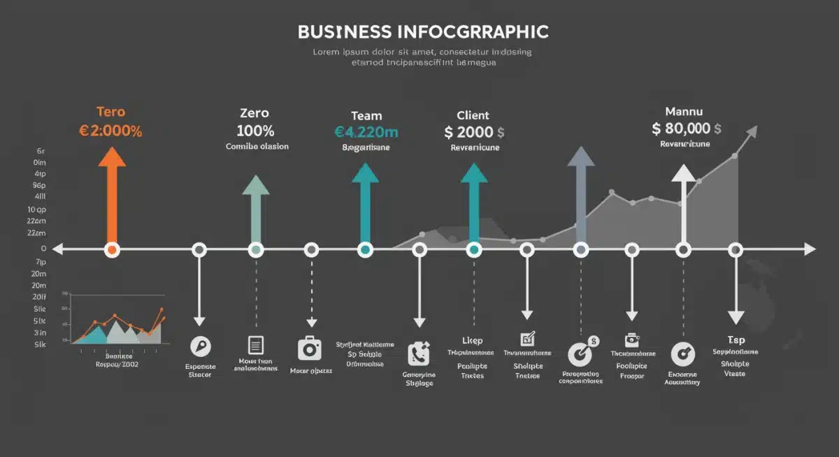 Infografía del crecimiento empresarial de un millón de euros en marketing digital en dos años.