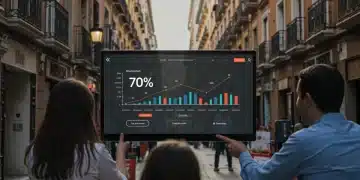PYME española: 70% más ventas online en 6 meses por gestión Gráfico de ventas online mostrando un aumento del 70% para una PYME española.