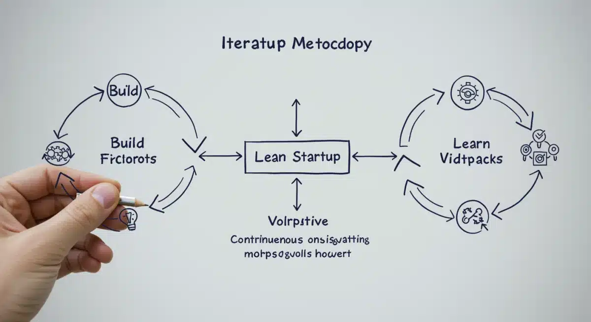 Diagrama del ciclo iterativo 'Construir, Medir, Aprender' de la metodología Lean Startup.