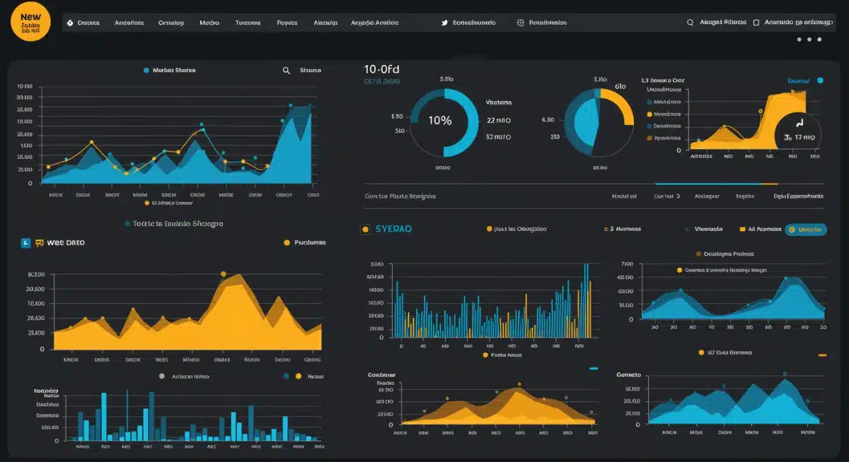 Panel de control analítico mostrando el crecimiento del 10% de cuota de mercado de una marca española.