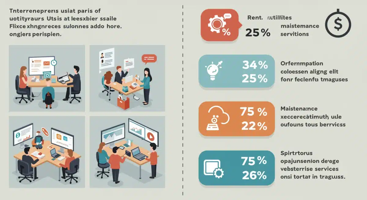 Infografía detallada sobre el ahorro de costes operativos para emprendedores en espacios de coworking en España.