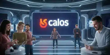 Caso Práctico 2026: Marca Española Crece 40% en Reconocimiento Logotipo vibrante de una marca española con gráficos de crecimiento y personas conectando digitalmente, simbolizando el éxito y el reconocimiento.