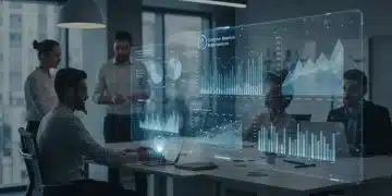 Oficina moderna en España con equipo colaborando en métricas de retención de clientes.