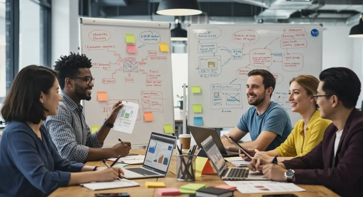 Equipo de profesionales colaborando en estrategias de experiencia del cliente para una plataforma de e-commerce en España.