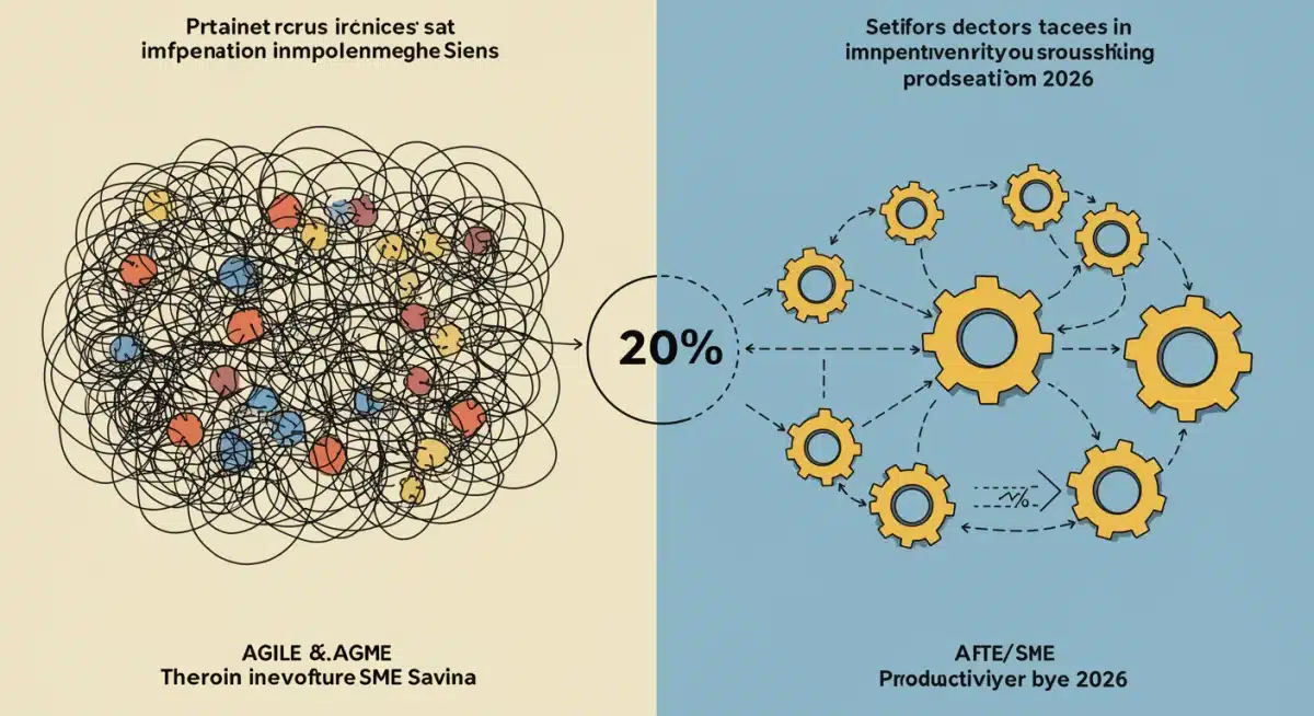 Infografía: Mejora de procesos en PYME con gestión ágil y aumento de productividad.