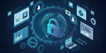 Gráfico que representa la privacidad de datos en el marketing digital, con el RGPD y las cookies como elementos centrales.