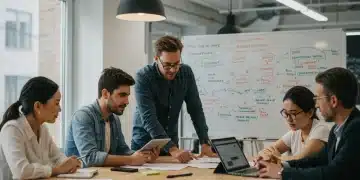 Grupo diverso colaborando en un proyecto de emprendimiento social en España