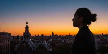 Emprendedor resiliente observando el éxito en el mercado español