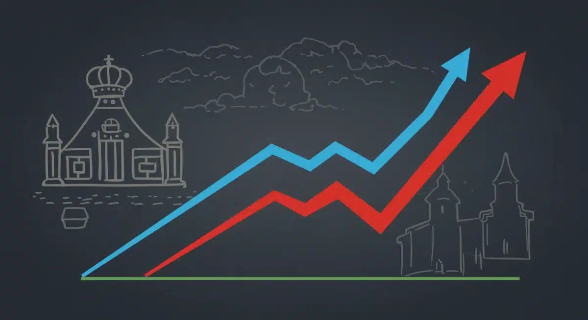 Gráfico de crecimiento empresarial superando desafíos iniciales