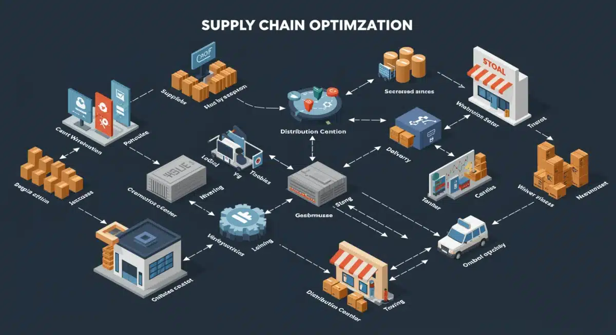 Infografía detallada sobre la optimización de la cadena de suministro en el sector minorista.