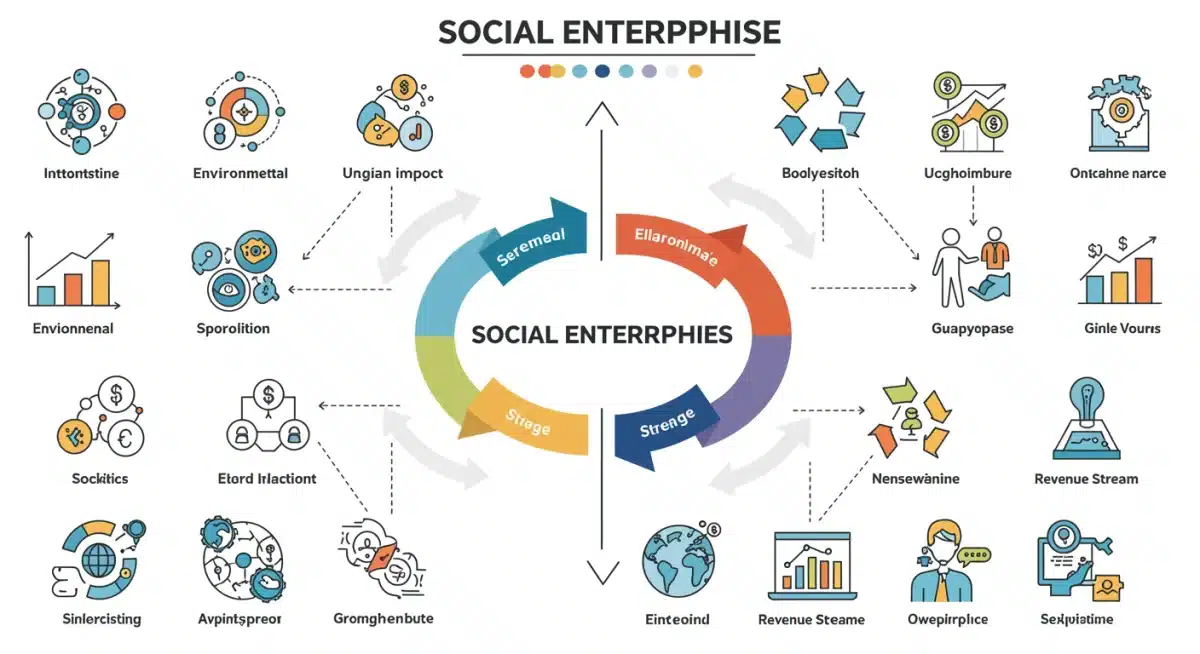 Infografía de métricas de impacto social y sostenibilidad financiera