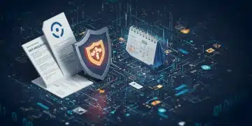 Una ilustración digital que representa las regulaciones de privacidad de datos protegiendo el marketing digital en España en 2026.