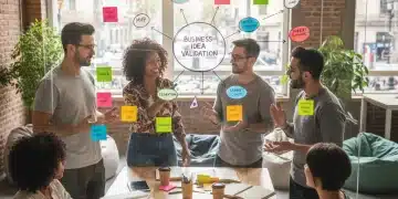 Emprendedores colaborando en la validación de una idea de negocio en España