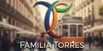 Logotipo moderno de una empresa familiar española reinventada, con elementos que fusionan tradición y modernidad.