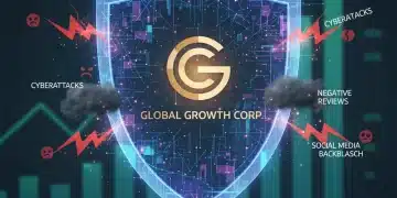 Digital shield protecting brand logo from online threats, symbolizing brand reputation management and financial security in 2026.