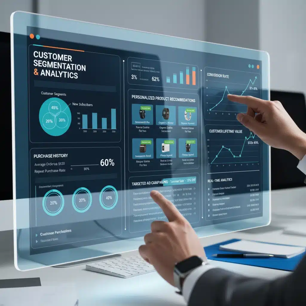 Data analytics dashboard showing hyper-personalization impact on customer segments
