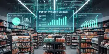 Data-driven inventory management dashboard showing reduced stockouts in a US retail store.