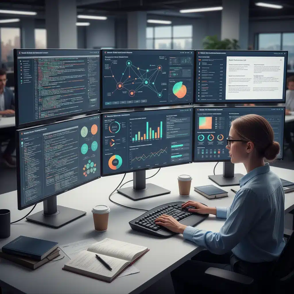 Data scientist analyzing retail consumer data with predictive models