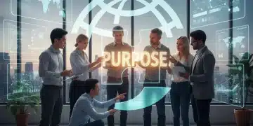 Diverse team building brand purpose puzzle
