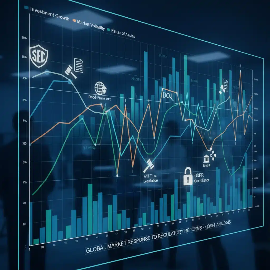 Economic charts showing investment trends and regulatory influence