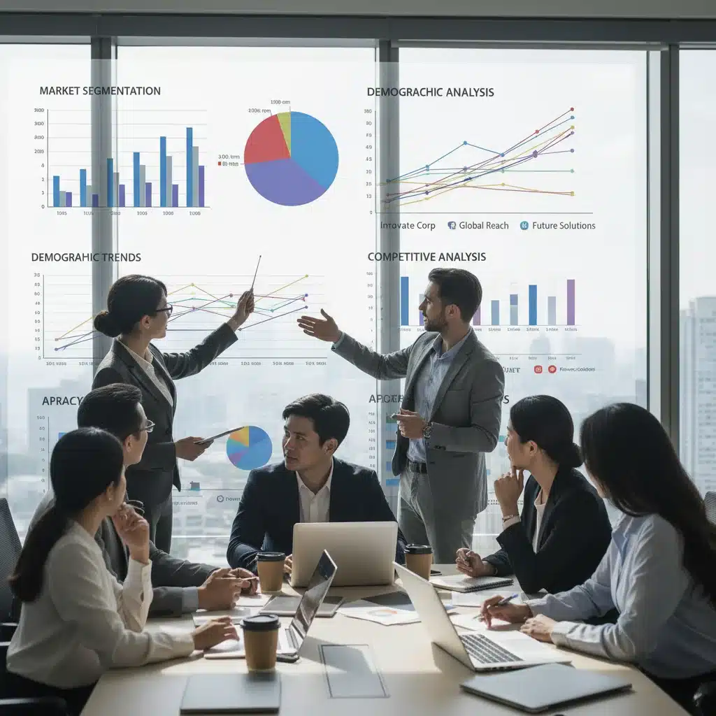 Team analyzing market data and competitive landscape for brand expansion.