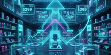 Personalized Pricing Strategies 2026: 7% Revenue Uplift for US Retailers Futuristic retail setting with personalized pricing tags and data analytics overlays, symbolizing revenue uplift.