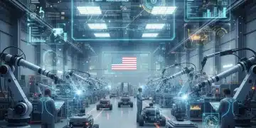 Advanced predictive maintenance systems in a modern US manufacturing plant.