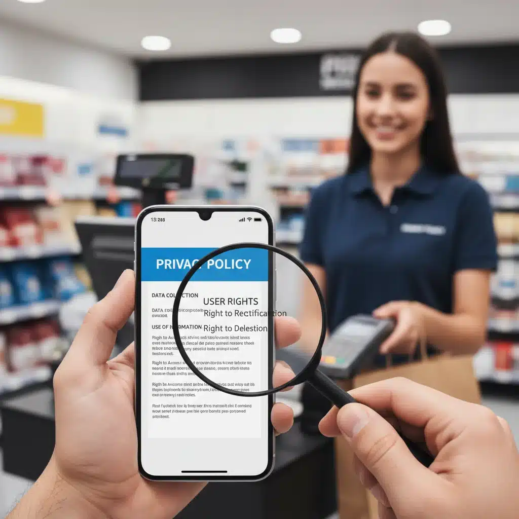 Smartphone showing privacy policy with magnifying glass, emphasizing transparency and customer understanding.