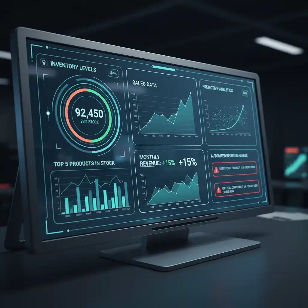 Real-time inventory management dashboard with analytics and reorder alerts