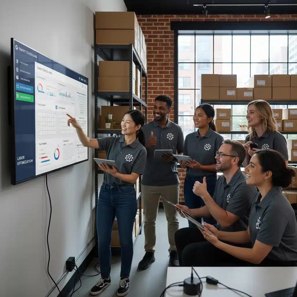 Retail employees using technology for labor optimization and efficient task management