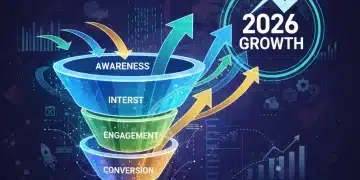 Dynamic sales funnel illustrating scalable growth for U.S. startups by 2026