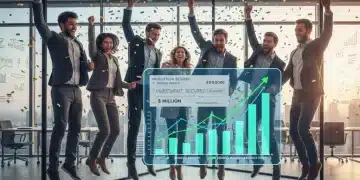Entrepreneurs celebrating achieving their first 1000 customers, symbolizing startup growth and success.
