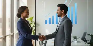 Strategic Partnerships: Fueling U.S. Startup Growth 25% by 2026 Diverse professionals shaking hands, symbolizing a successful strategic business partnership.