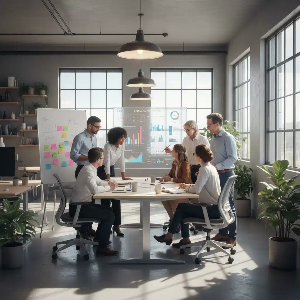 Diverse team collaborating on data analytics for strategic market penetration.