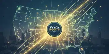 Illustration of a brand expanding across the US map, symbolizing national growth.