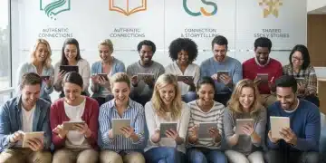 Diverse US consumers engaging with authentic brand stories on digital devices