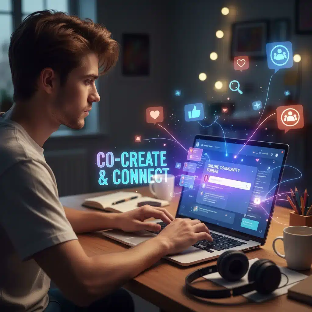 Gen Z engaging in online brand communities and co-creation efforts.