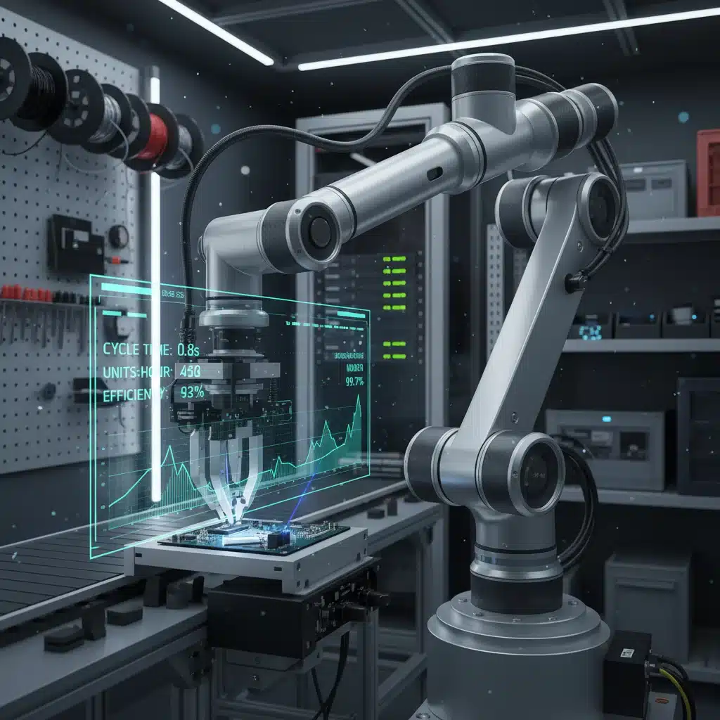 Robotic arm automating manufacturing process