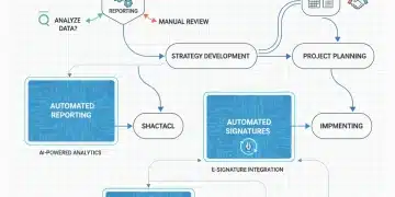 Workflow diagram illustrating business process automation integration points.