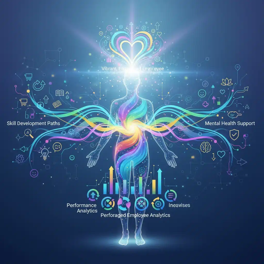 Data visualization representing personalized employee development and well-being