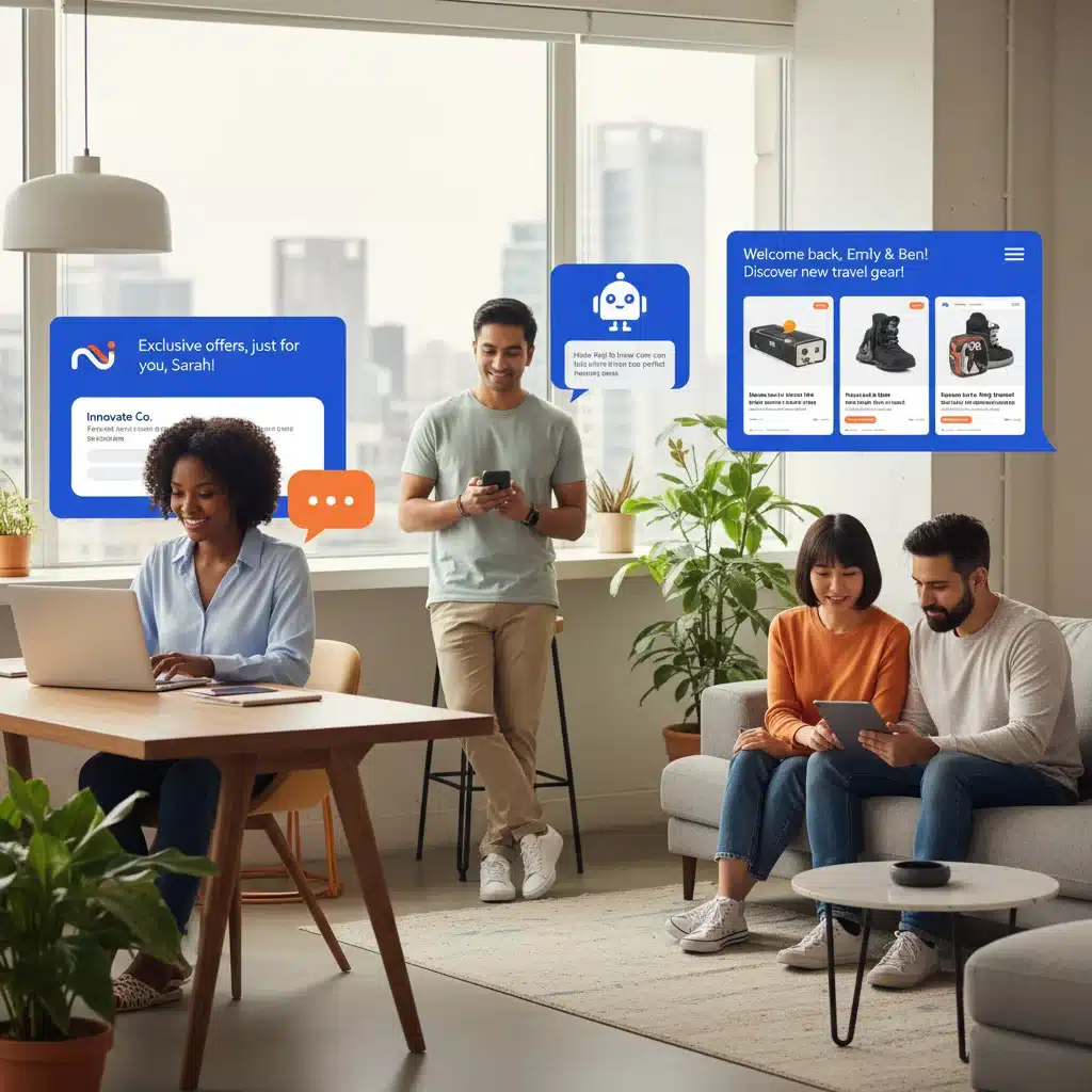 Customers interacting with personalized brand experiences