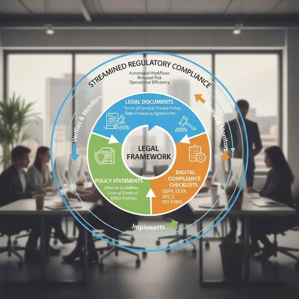 Infographic detailing streamlined regulatory compliance processes for US startups.