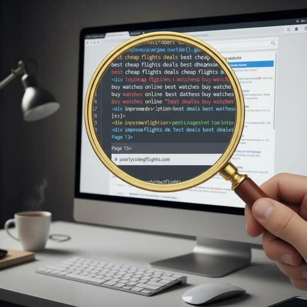 Análisis de código web para identificar prácticas SEO obsoletas.