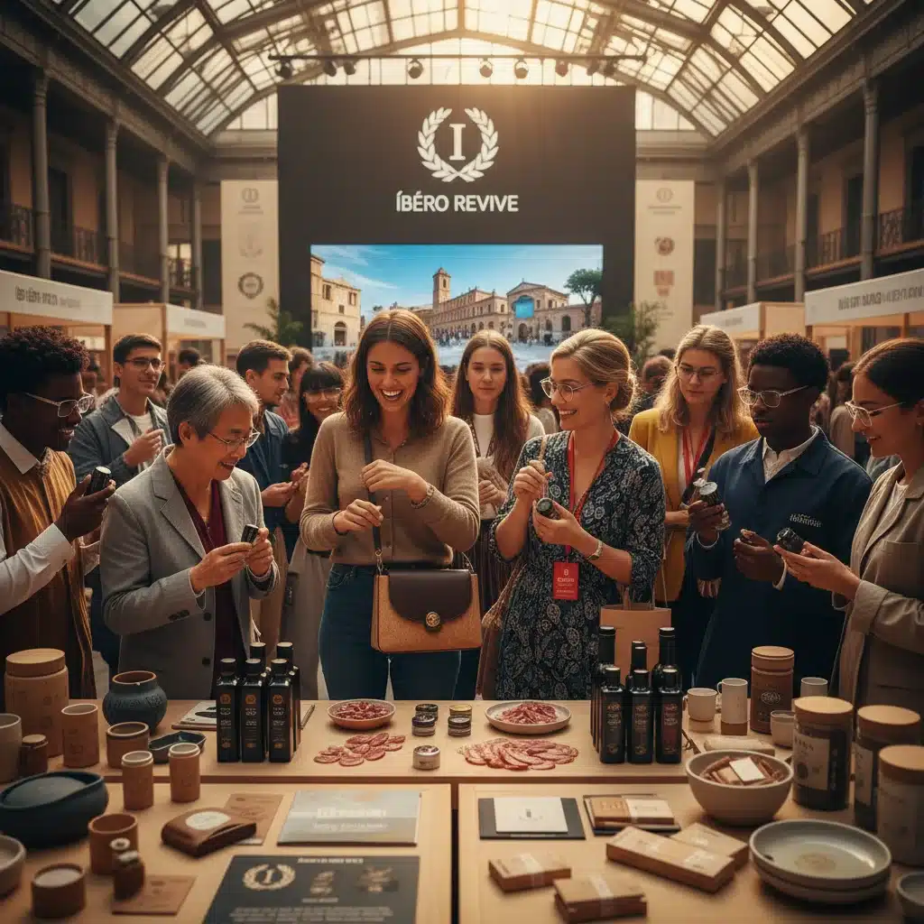 Consumidores diversos interactuando positivamente con la marca española renovada.