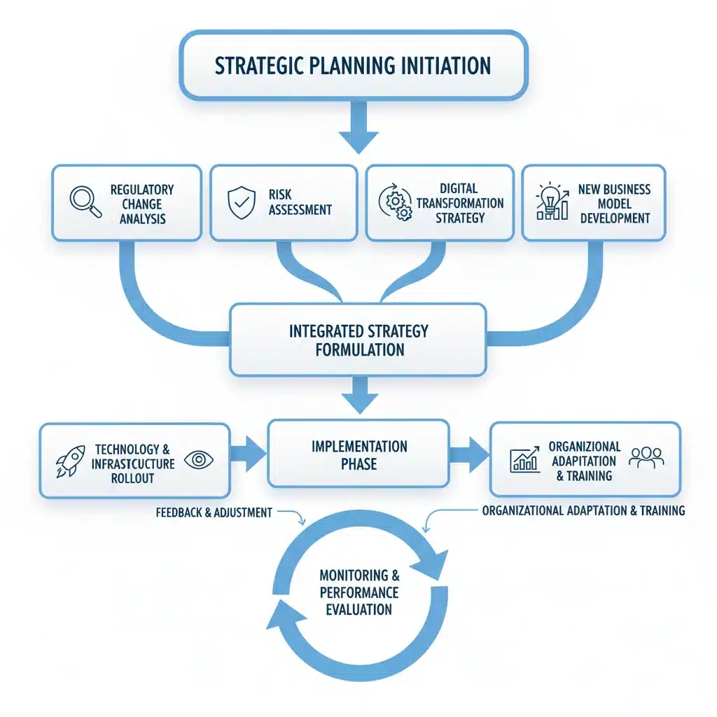 Diagrama de flujo de planificación estratégica y adaptación normativa para Pymes