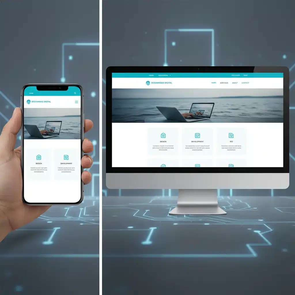 Sitio web con diseño responsive, mostrando una visualización óptima tanto en móvil como en escritorio.