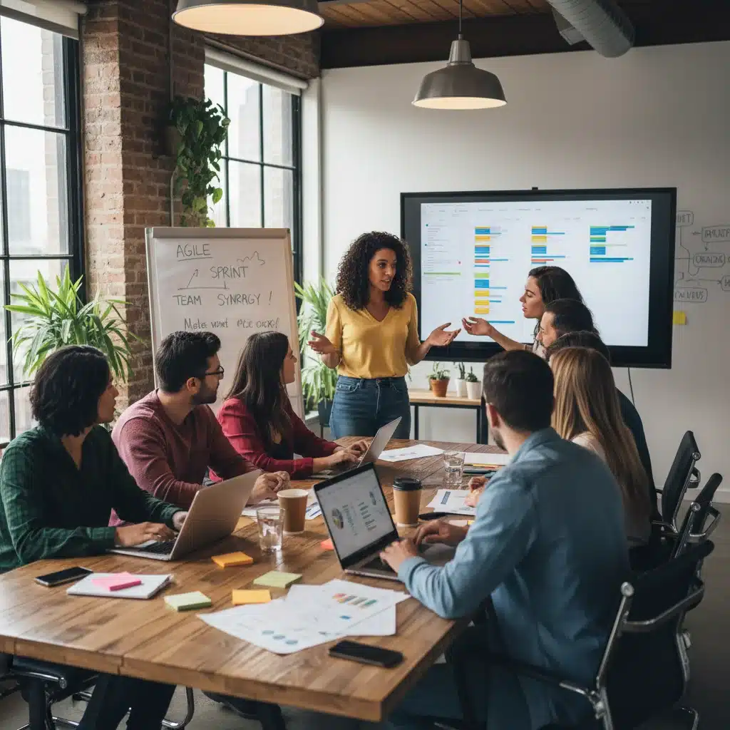 Equipo ágil trabajando en múltiples proyectos empresariales