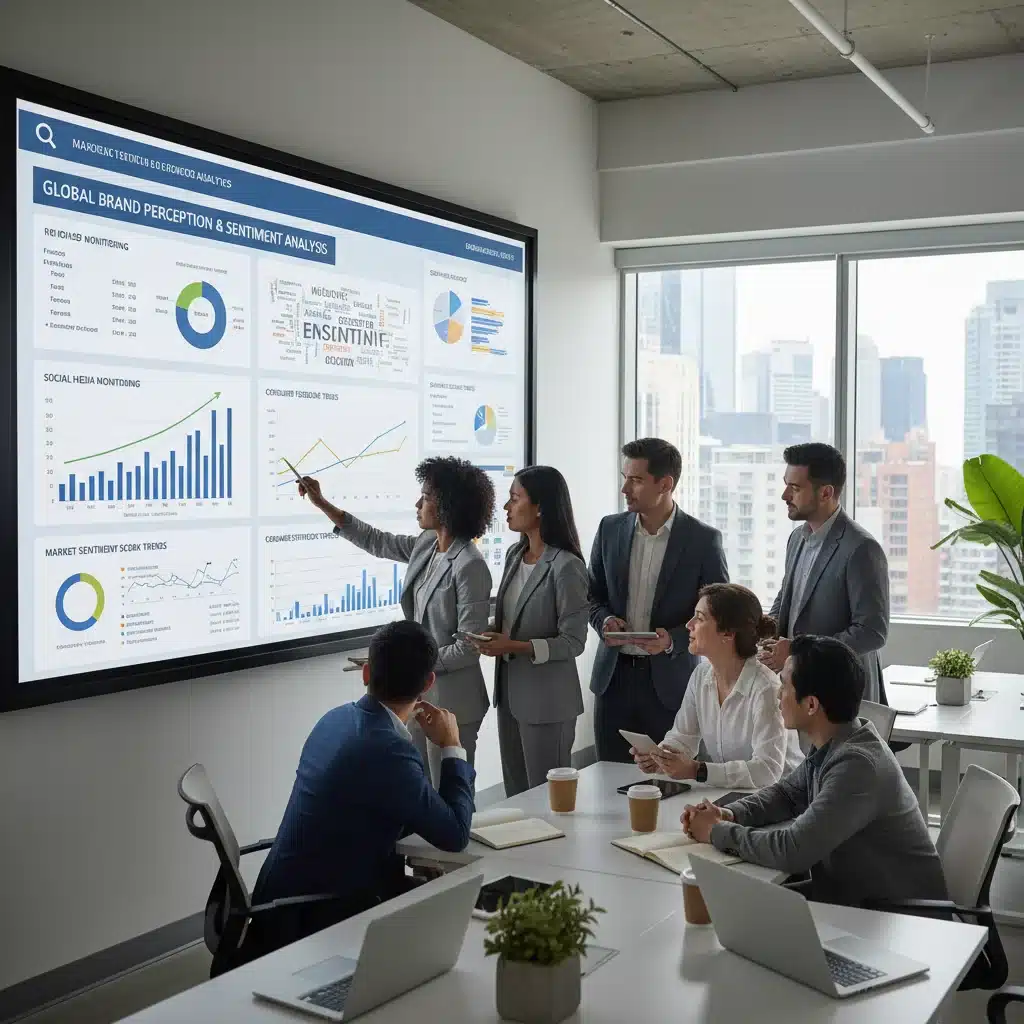 Equipo analizando datos de percepción de marca y sentimiento online